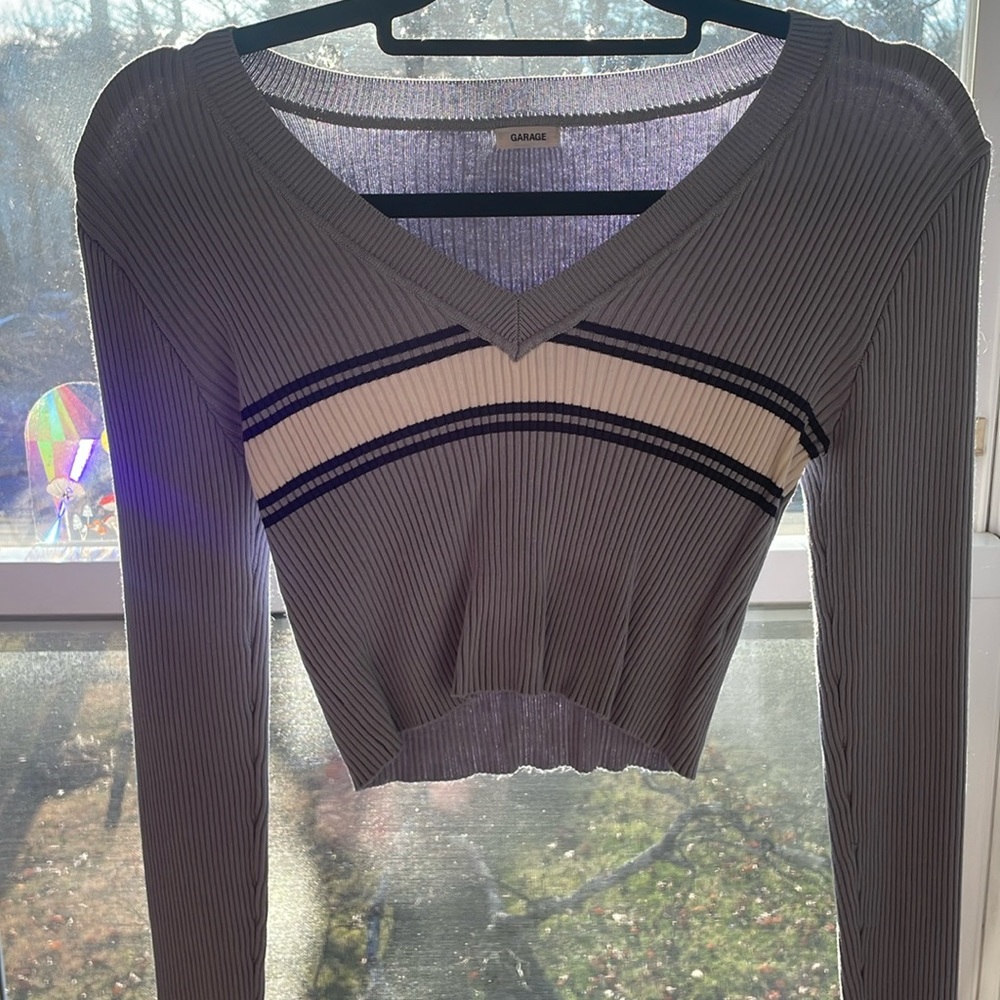 Garage purple cropped sweater